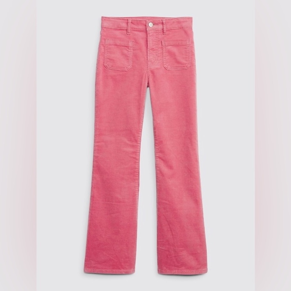 GAP Kids Washwell 70’s Flare High Rise Pink Corduroy Jeans Mauve Cords Pants